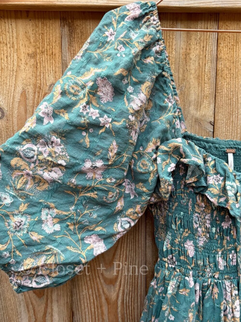 Free People Oasis Floral Midi Dress Jade Green Size Small Boho Western - Picture 7 of 17